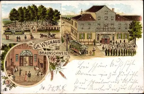 Litho Braunschweig in Niedersachsen, Gasthaus zum Großen Weghaus