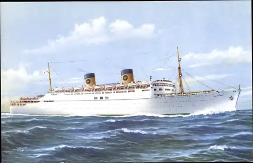 Künstler Ak Dampfer SS Homeric, Home Lines, Seitenansicht