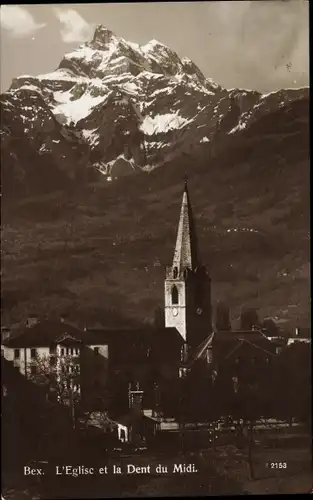 Ak Bex Kanton Waadt, L'Eglise, Dent du Midi