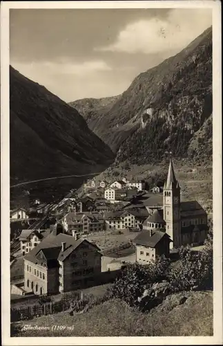 Ak Göschenen Kt. Uri, Totalansicht des Ortes im Tal