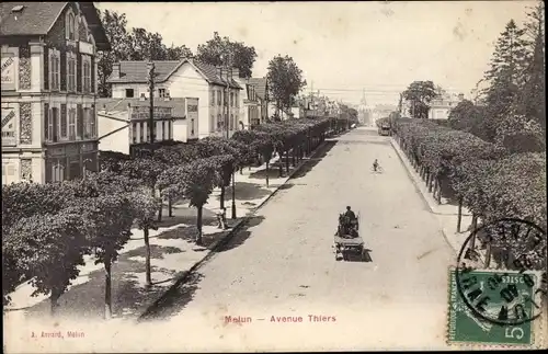 Ak Melun Seine et Marne, Avenue Thiers