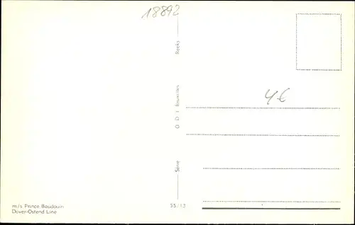 Ak Dover Ostend Line, Fährschiff MS Prince Baudouin