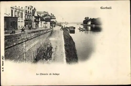 Ak Corbeil Essonne, Le Chemin de halage, Treidelweg