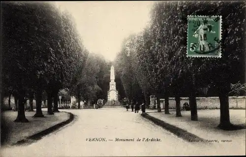 Ak Vernon Eure, Monument de l'Ardeche