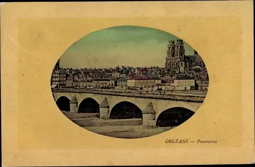 Passepartout Ak Orléans Loiret, Panorama der Stadt