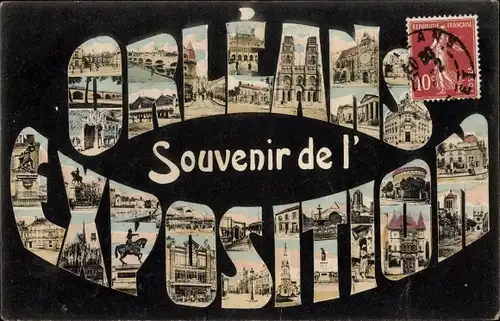 Buchstaben Ak Orléans Loiret, Souvenir de l'Exposition, Stadtansichten