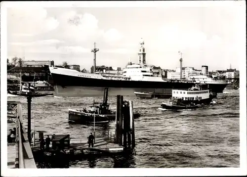 Ak Hamburg Mitte Altstadt, TTS Caperata, Shell Tanker, Tankschiff, Im Hafen vor Anker