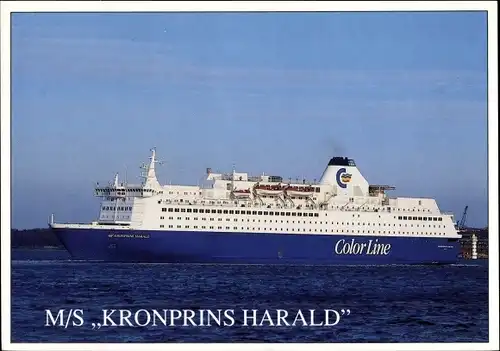 Ak Dampfschiff MS Kronprins Harald, Color Line, Fährschiff