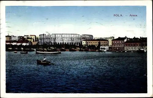 Ak Pola Pula Kroatien, Arena, Hafen