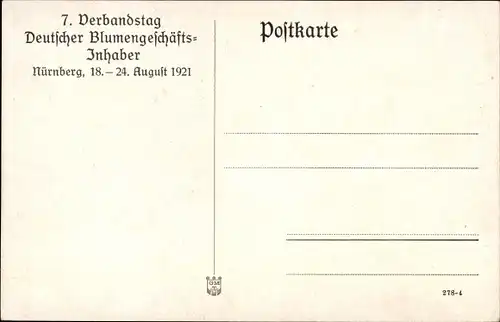 Künstler Ak Durst, Josef, Gedicht Max von Schenkendorf, 7. Verbandstag dt. Blumengeschäfts Inh. 1921