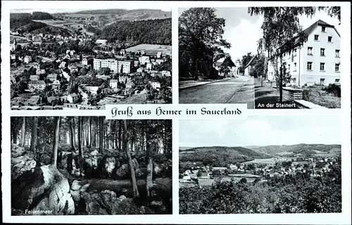 Ak Hemer im Sauerland, Gesamtansicht, An der Steinert, Felsenmeer, Panorama