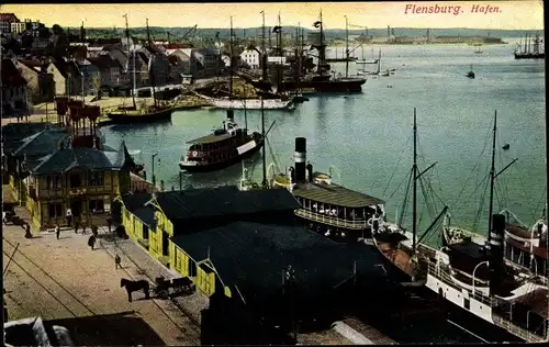 Ak Flensburg in Schleswig Holstein, Hafen