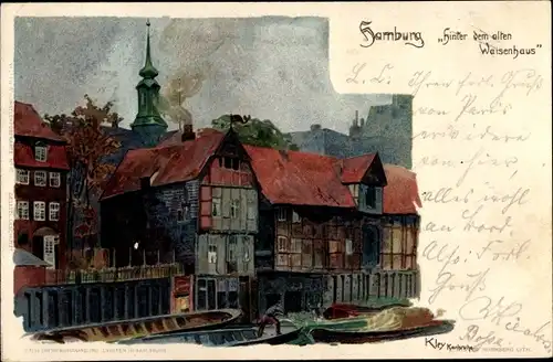 Künstler Litho Kley, Heinrich, Hamburg Mitte Altstadt, Hinter dem alten Waisenhaus