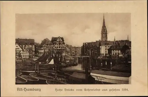 Ak Hamburg Mitte Altstadt, Hohe Brücke, 1884