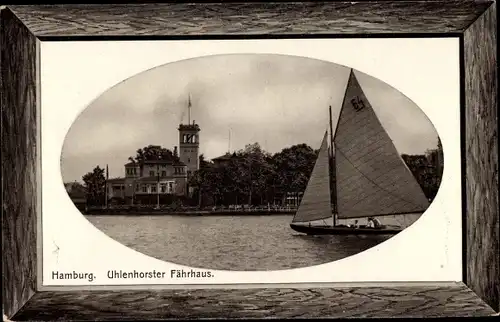Passepartout Ak Hamburg Nord Uhlenhorst, Fährhaus, Boot