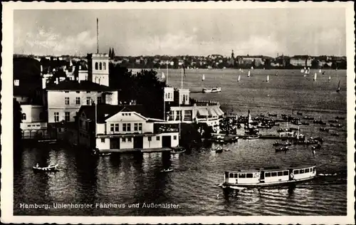 Ak Hamburg Nord Uhlenhorst, Fährhaus und Außenalster