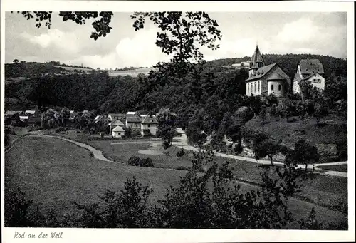 Ak Rod an der Weil Weilrod im Taunus, Teilansicht, Kirche