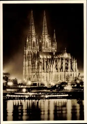 Ak Köln am Rhein, Dom, Festbeleuchtung