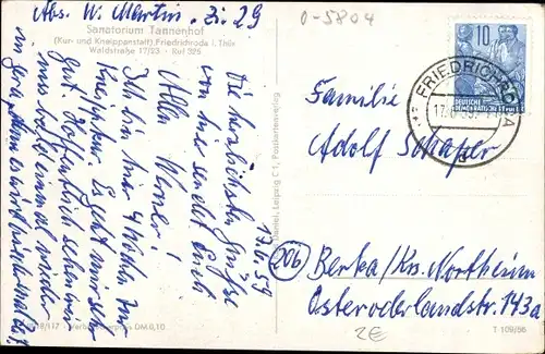 Ak Friedrichroda im Thüringer Wald, Sanatorium Tannenhof