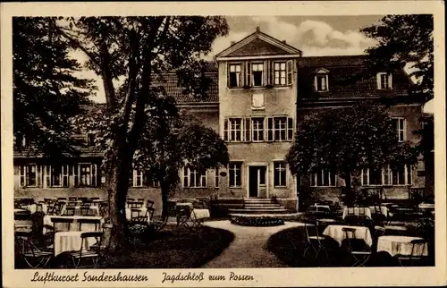Ak Sondershausen im Kyffhäuserkreis Thüringen, Jagdschloss Zum Possen, Gasthaus