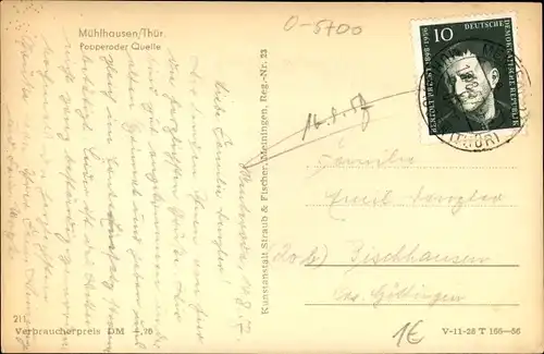 Ak Mühlhausen in Thüringen, Popperoder Quelle