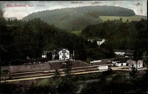 Ak Rentzschmühle Pöhl Vogtländische Schweiz, Stadt, Bahnhof, Gleisseite