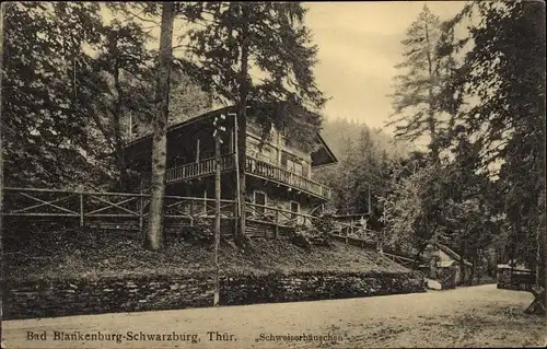 Ak Bad Blankenburg in Thüringen, Schweizerhäuschen