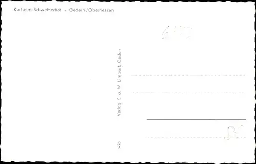 Ak Gedern in Hessen, Kurheim Schweitzerhof