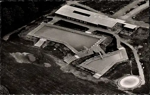 Ak Grefrath am Niederrhein, Fliegeraufnahme, Freibad