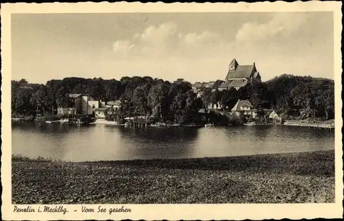 Ak Penzlin in Mecklenburg, Blick vom See aus