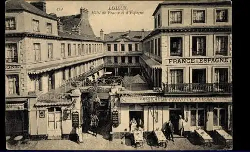 Ak Lisieux Calvados, Hotel de  France et d'Espagne
