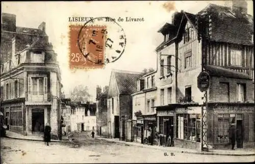 Ak Lisieux Calvados, Rue de Livarot