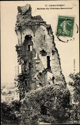 Ak Chauvigny Vienne, Ruines du Chateau Baronnial