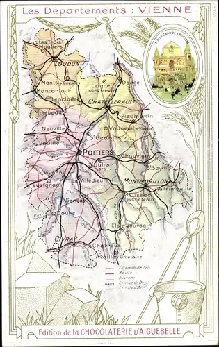 Landkarten Ak Civray Vienne, Department Vienne, Montmorillon, Notre Dame La Grande a Poitiers
