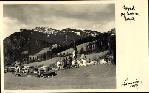 Ak Hippach Zillertal Tirol, Totalansicht des Ortes mit Penken