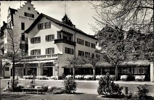 Ak Weggis Kanton Luzern, Confiserie Tea-Room Hofmann am Kurplatz, Vierwaldstättersee, Posthotel