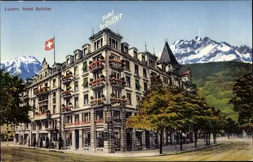 Ak Luzern Stadt Schweiz, Hotel Schiller, Pilatusstraße 15