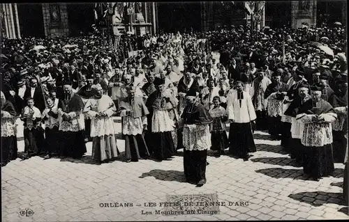 Ak Orléans Loiret, Les Fetes de Jeanne d'Arc, les Membres du Clerge