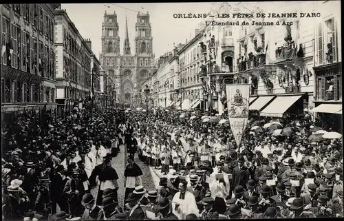 Ak Orléans Loiret, Les Fetes de Jeanne d'Arc, l'Etendard