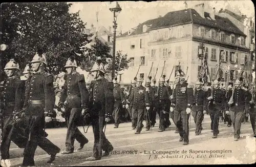 Ak Belfort Beffert Beffort Territoire de Belfort, La Compagnie de Sapeurs pompiers