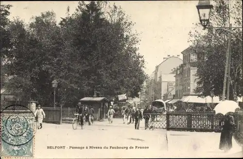 Ak Belfort Beffert Beffort Territoire de Belfort, Passage a Niveau du Faubourg de France