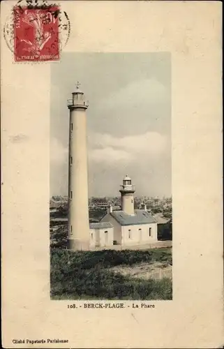 Ak Berck Plage Pas de Calais, le Phare