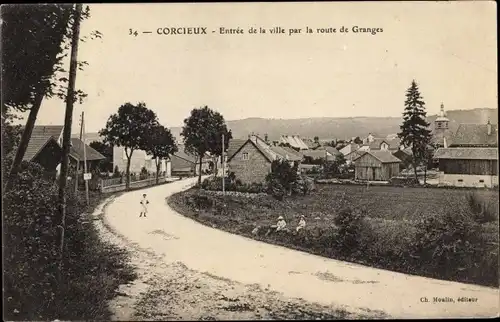 Ak Corcieux Vosges, Entree de la village par la route de Granges