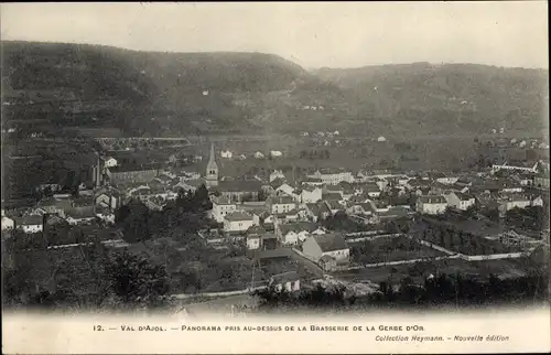 Ak Le Val d'Ajol Vosges, Panorama pris au dessus de la Brasserie de la Gerbe d'Or