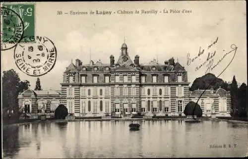 Ak Lagny Seine et Marne, Chateau de Rantilly, La Piece d'eau