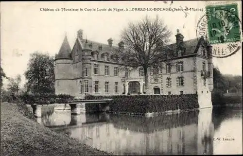 Ak Lorrez le Bocage Seine et Marne, Chateau de Monsieur le Comte Louis de Segur