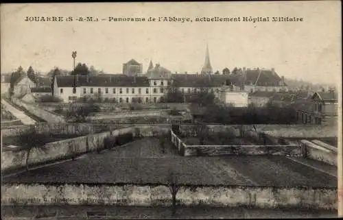 Ak Jouarre Seine et Marne, Panorama de l'Abbaye, actuellement Hopital Militaire