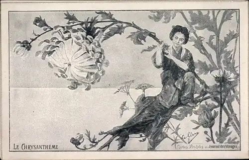 Künstler Ak Le Chrysantheme, Japanerin im Kimono, Journal des Voyages