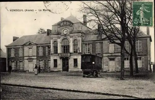 Ak Vendeuil Aisne, La Mairie