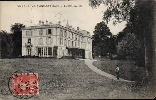 Ak Villeneuve Saint Germain Aisne, Le Chateau